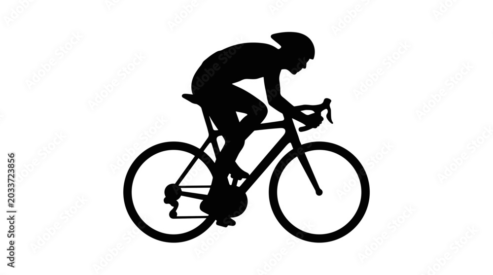 Obraz premium Silhouette of a cyclist riding a road bike 1.