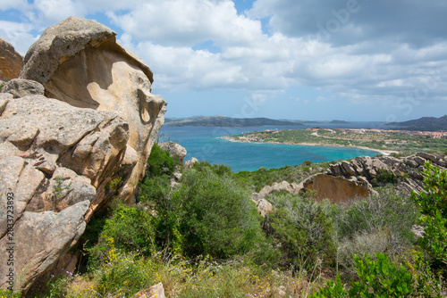 La Maddalena Archipelago. Sardinia coastline featuring rocks, sea, and architecture