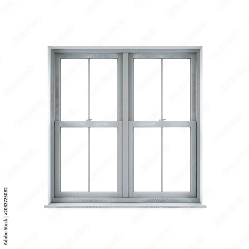 Fototapeta premium Modern double hung window frame with glass panes