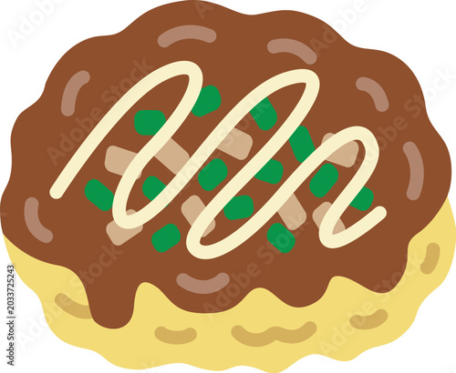 Bild auf Leinwand お好み焼きのアイコンのイラスト