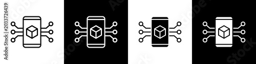 Augmented Reality black and white icon design concept