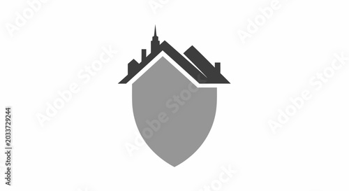 Fotografie Shield with castle on top symbol.