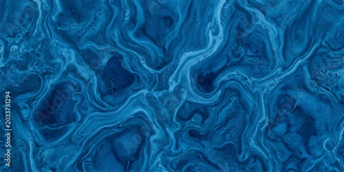 Obraz na płótnie Abstract swirling patterns in deep blue hues evoke the mesmerizing flow of water or fluid dynamics, creating a dynamic and visually intriguing background