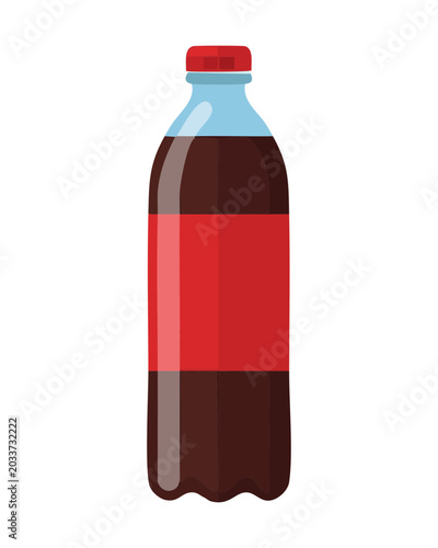 Obraz na plátne Classic glass bottle of carbonated cola soft drink featuring distinctive red wra