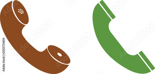 Bild auf Leinwand Colored Telephone Handset Communication Symbol Illustration