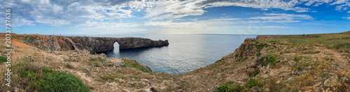 Bild auf Leinwand Pont d'en gil natural sea arch menorca coastline.
