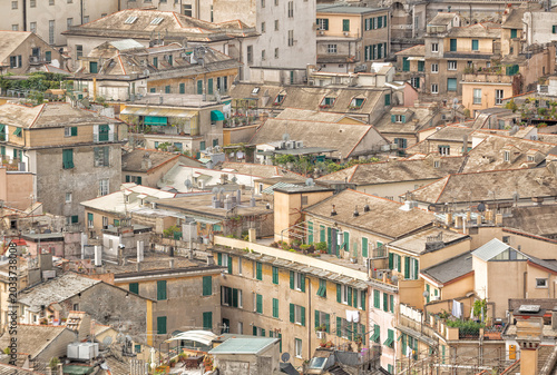 View from the scenic lookout Spianata Castelletto of buildings below