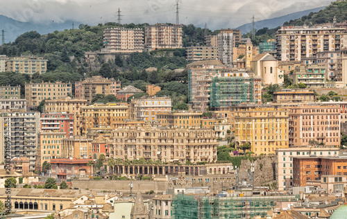 View from the scenic lookout Spianata Castelletto of buildings below