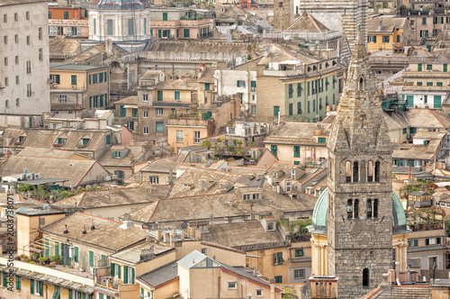 View from the scenic lookout Spianata Castelletto of buildings below