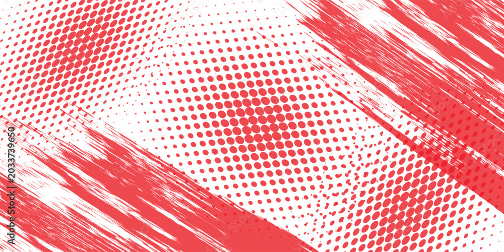 Fototapeta premium red color pattern gradient grunge texture background. Dots pop art comics sport style vector illustration Abstract background dark blue with modern corporate concept