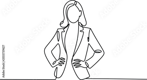 Canvas-taulu Businesswoman with hands on hips confident stance self assured businesswoman confident professional executive authority