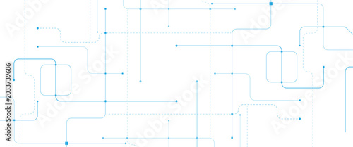 Canvas Print Abstract futuristic technology with crossed lines and dots geometric vector back