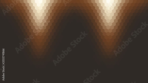 Billede på lærred background design with white, brown, and dark brown gradient hexagon pattern surface