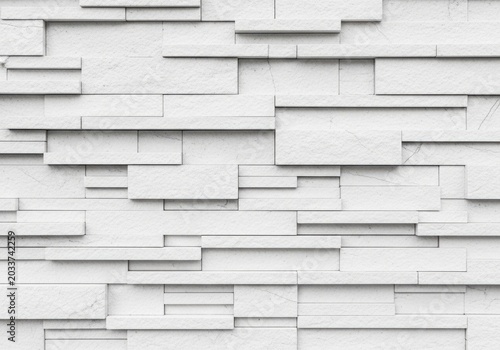 White stone brick wall texture background with rectangular blocks