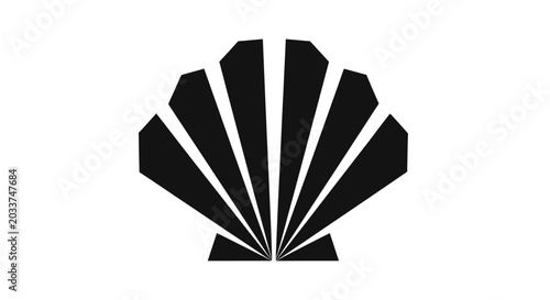 Foto Black Shell Icon Graphic Design Element.