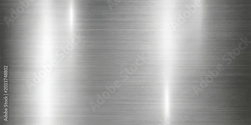 Foto Brushed silver metal texture background with polished industrial steel surface