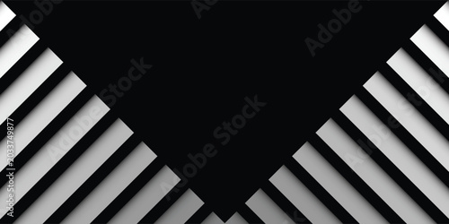 Foto Diagonal Metal Slats Forming Geometric V Shape Pattern.