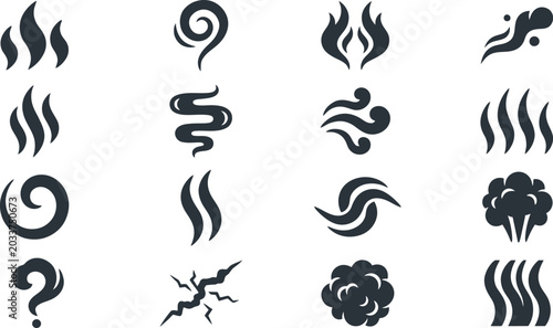 Photos Various weather and natural phenomena vector illustrations with black and white