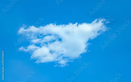 Obraz na plátně A raster image of a single cloud photographed against a blue sky