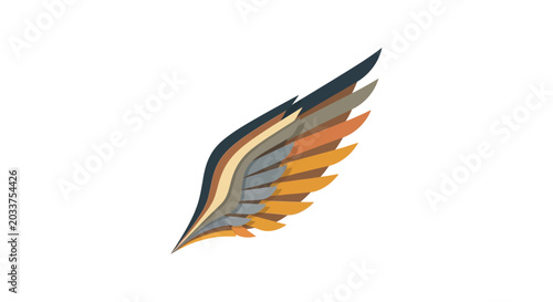 Slika na platnu Colorful wing feathers in flight.