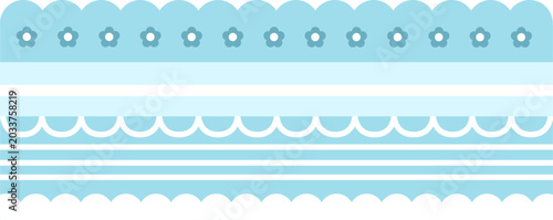 Blue flower cute pastel pattern border