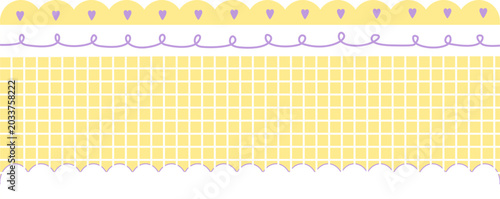 Yellow grid cute pastel pattern border