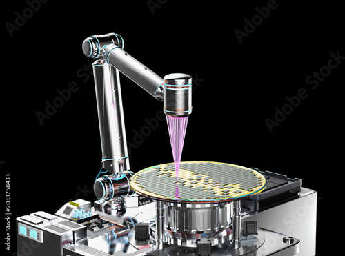 Obraz na plátně EUV lithography systems for semiconductor manufacturing isolated on black