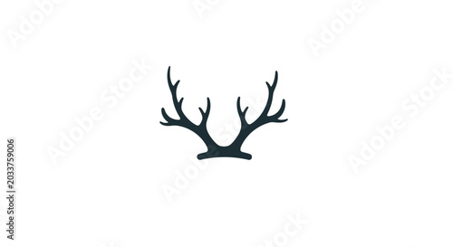 Bild auf Leinwand Deer Antlers Silhouette Dark Brown.