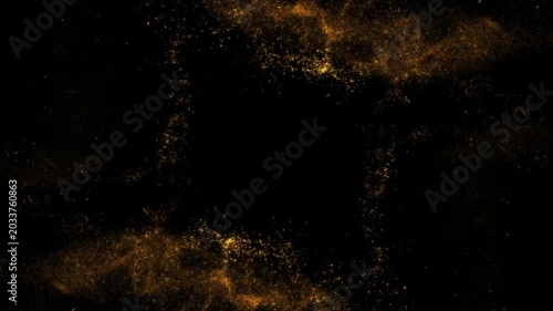Golden Particles Flow, Two Gold Sand Streams Looped Alpha Background