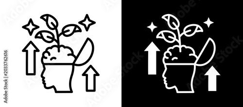 Personal Growth whiteblack icon