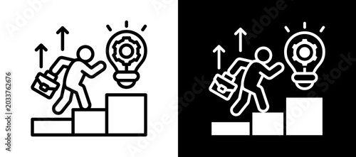 Career Growth whiteblack icon
