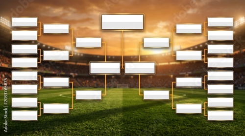 Bracket template for football tournament competition