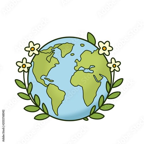  Earth Day Planet Cartoon Illustration