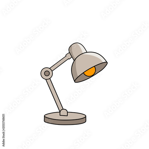 Desk Lamp Flat Cartoon Illustration