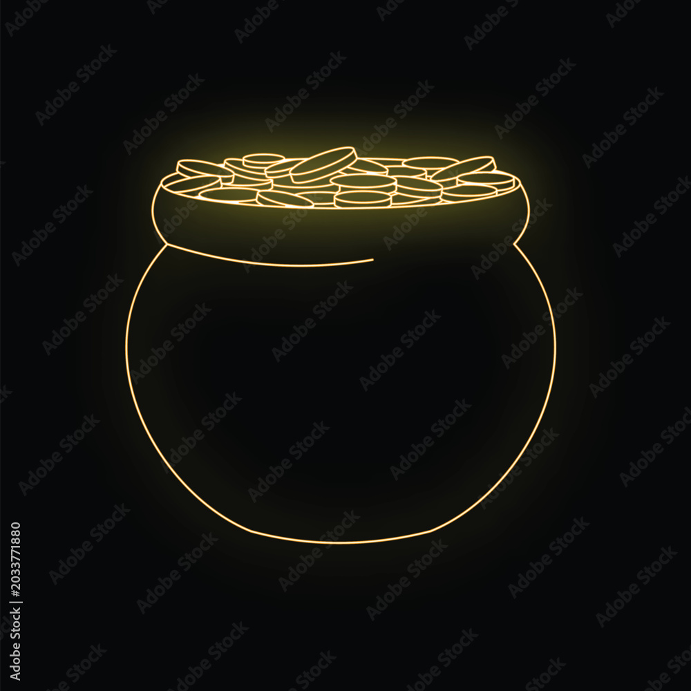 Obraz premium Pot of gold coins illustrating wealth and st. Patrick's day luck