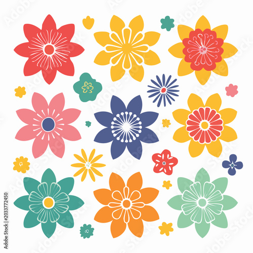 Colorful Flat Design Flowers Collection