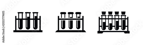 Bild auf Leinwand Test tube rack icons set