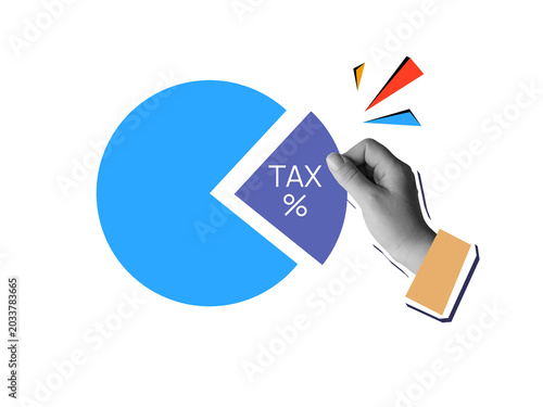 A hand picks up a piece of a pie chart labeled 