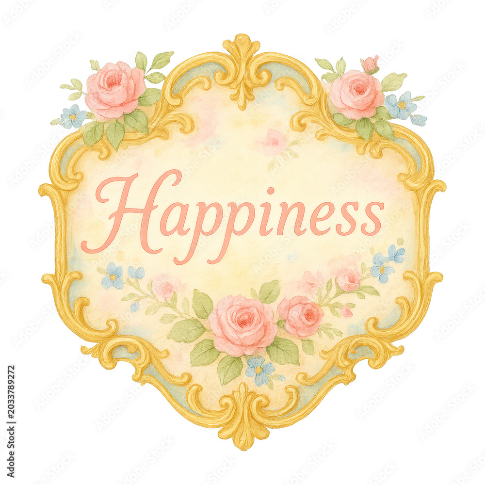 Obraz premium PNG Elegant floral happiness illustration.