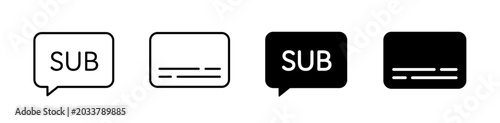 Fotografie Closed captions for videos icon set