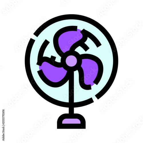 Φωτογραφία Electric fan appliance blowing cool airflow to circulate air and provide ventila