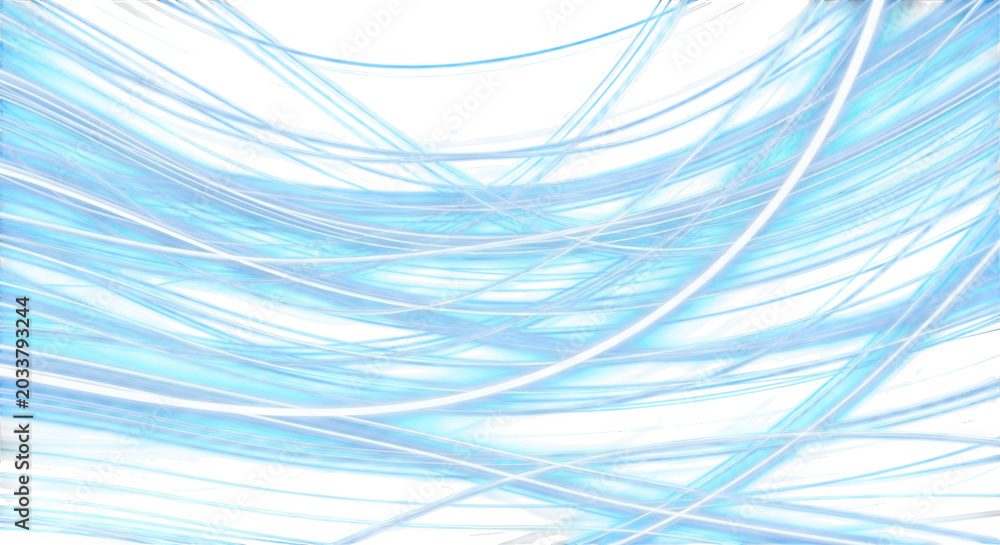 Naklejka premium Abstract background, with glowing cyan, light trails, curved, streaks of bright, blue neon lines, intersecting on a, solid black backdrop