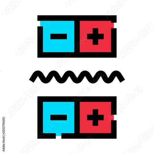 Foto Electromagnetism concept illustrating two opposing positive and negative poles c