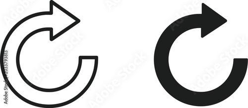 Obraz na płótnie Reload Arrow Icons: Two circular arrow icons representing refresh or reload action