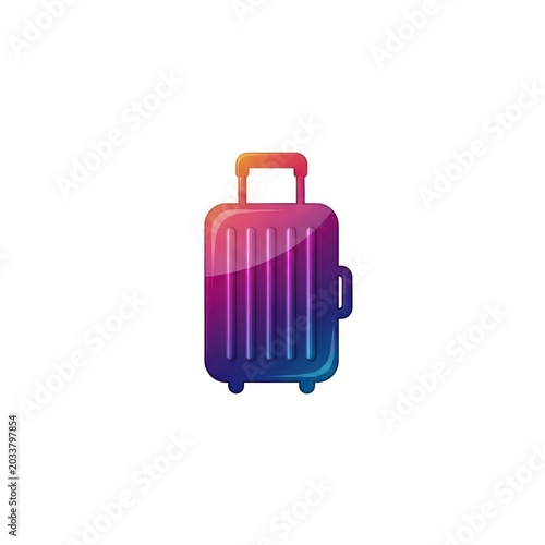 Vertical gradient rolling suitcase icon for travel