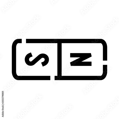 Canvas Print Bar magnet icon visualizing physics principles of attraction and repulsion with