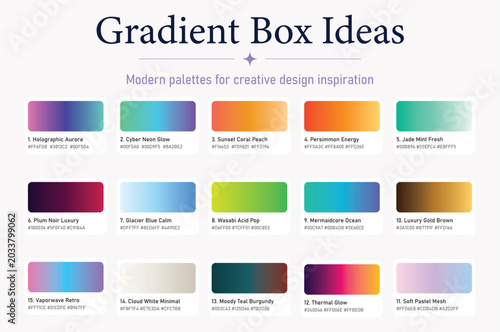 Photos Trendy color palettes with neon holographic and pastel gradients for graphic des