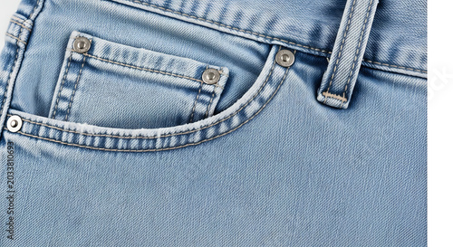 Light blue denim jeans pocket detail with rivets fabric