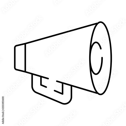 Fotografie Megaphone outline icon representing public announcement, alert, and promotion, s