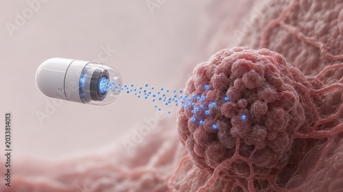 Nanotech capsule releasing particles targeted cancer therapy tumor